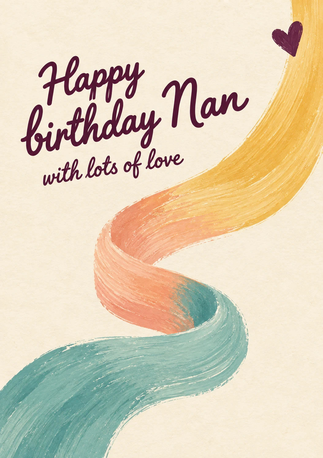 Rainbow Swirl Happy Birthday Nan Card for Her