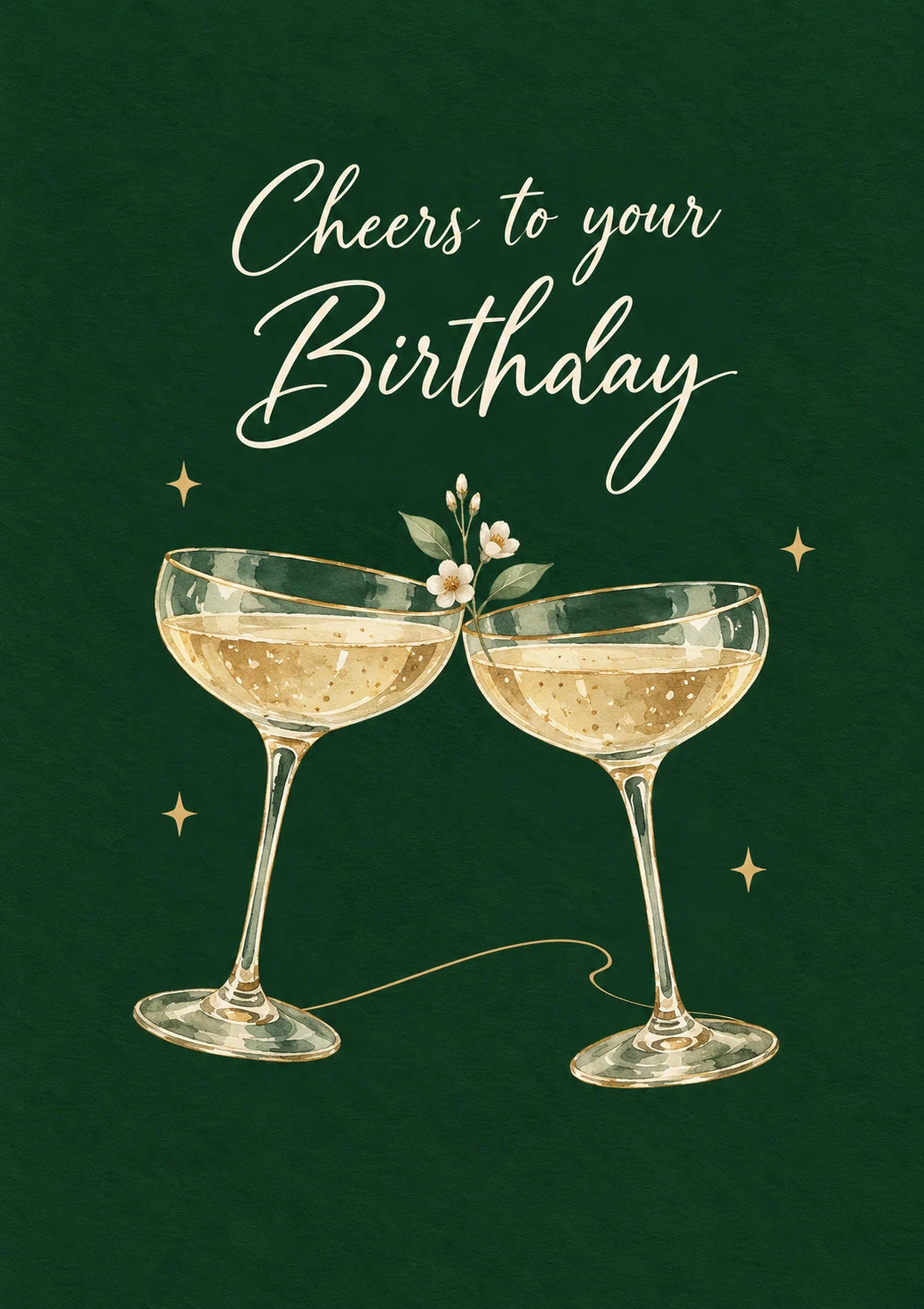 Cheers to Your Birthday Champagne Coupes Birthday Card