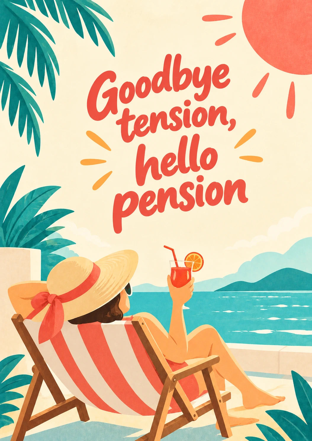 Funny Goodbye Tension Hello Pension Retirement Card for Best Friend
