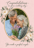 Load image into Gallery viewer, Floral Peony Congratulations Photo Upload Wedding Card

