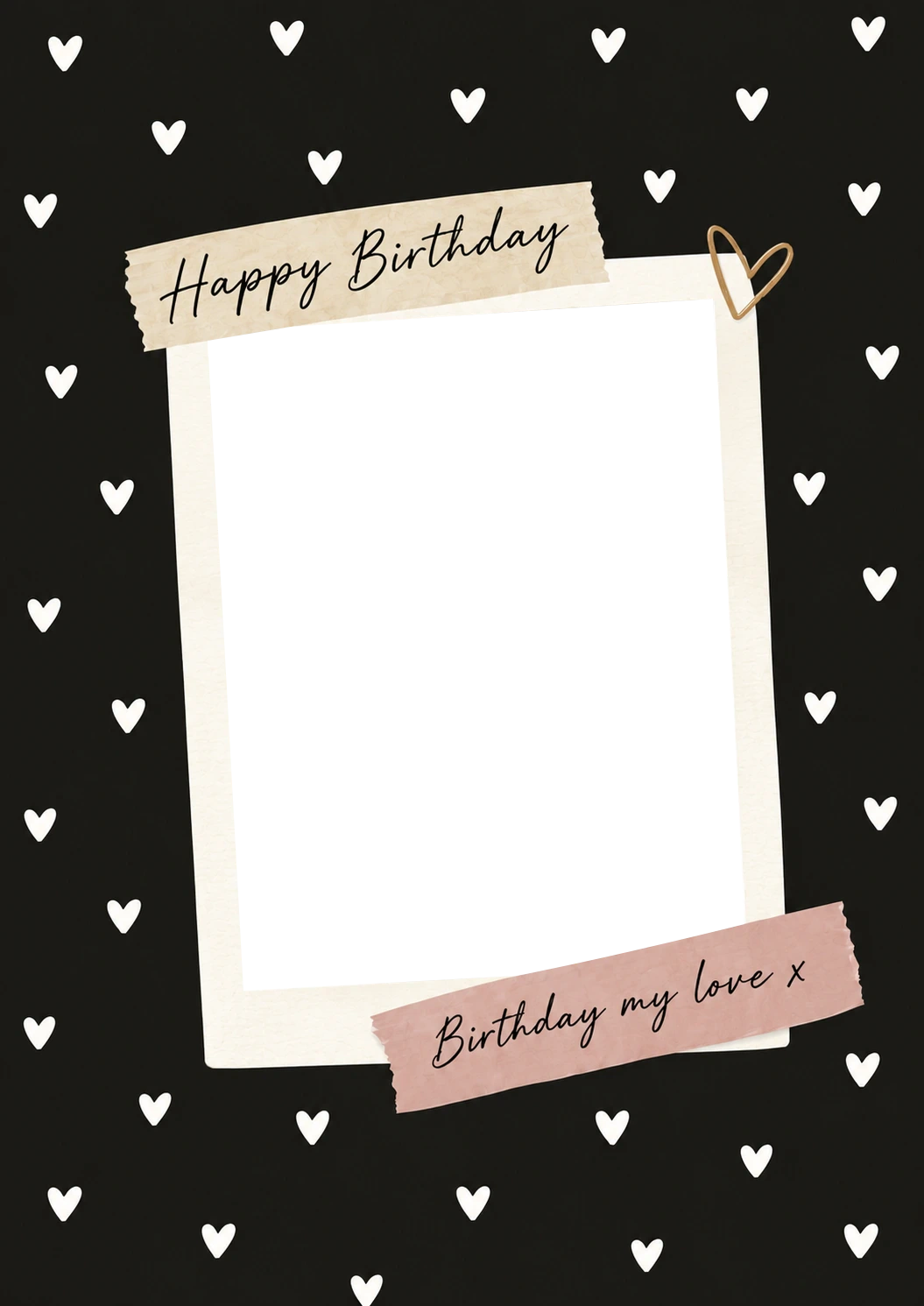 Happy Birthday My Love Hearts Photo Upload Birthday Card for Her