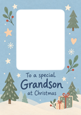 Load image into Gallery viewer, Festive Winter Scene From the Heart Photo Upload Christmas Card for Grandson
