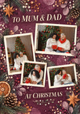 Load image into Gallery viewer, Burgundy Botanical Mum & Dad Photo Upload Christmas Card
