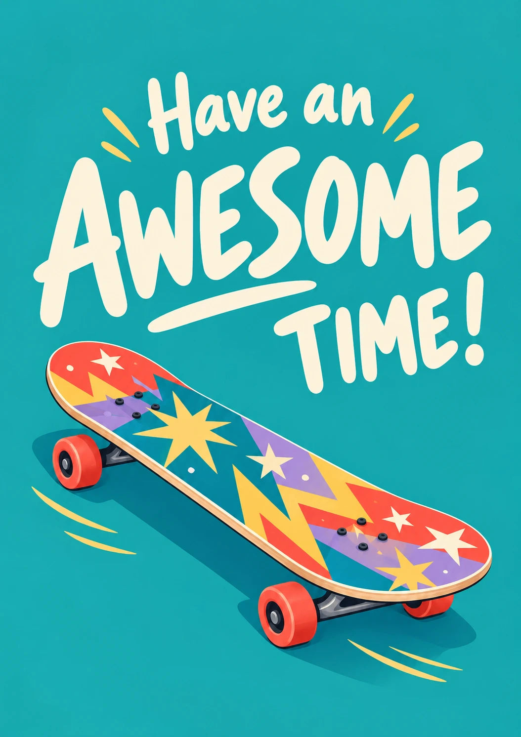 Rad Skateboard Have an Awesome Time Christmas Card for Grandson