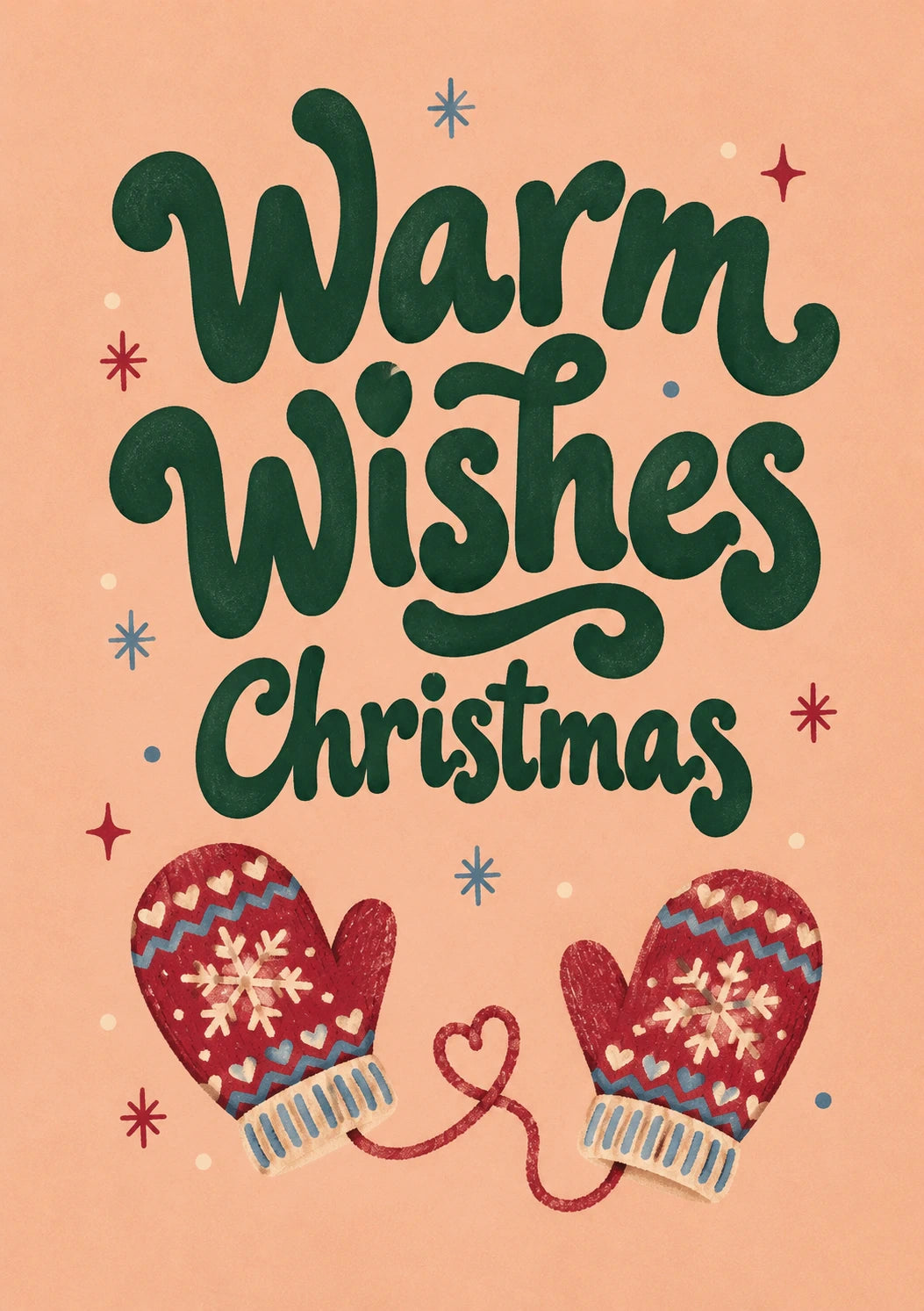 Warm Wishes Mittens Christmas Card for Nephew