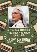 Load image into Gallery viewer, Funny Retro Cassette Tapes Photo Upload Birthday Card for Her
