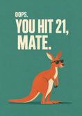 Load image into Gallery viewer, Funny Cool Kangaroo Turning 21 Birthday Card
