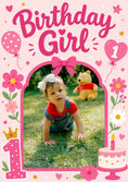 Load image into Gallery viewer, Pink Floral Birthday Girl 1st Birthday Card for Her
