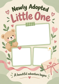 Load image into Gallery viewer, Newly Adopted Little One 3 Photo Upload New Baby Card for Granddaughter
