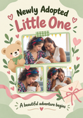 Load image into Gallery viewer, Newly Adopted Little One 3 Photo Upload New Baby Card for Granddaughter
