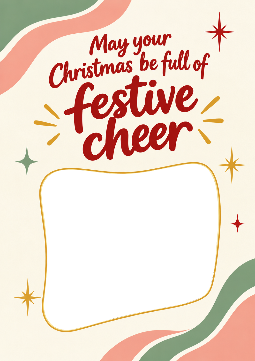 Festive Cheer Curly Hair Photo Upload Christmas Card for Cousin