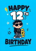 Load image into Gallery viewer, Cool Skateboarder Boy 12th Birthday Card for Him
