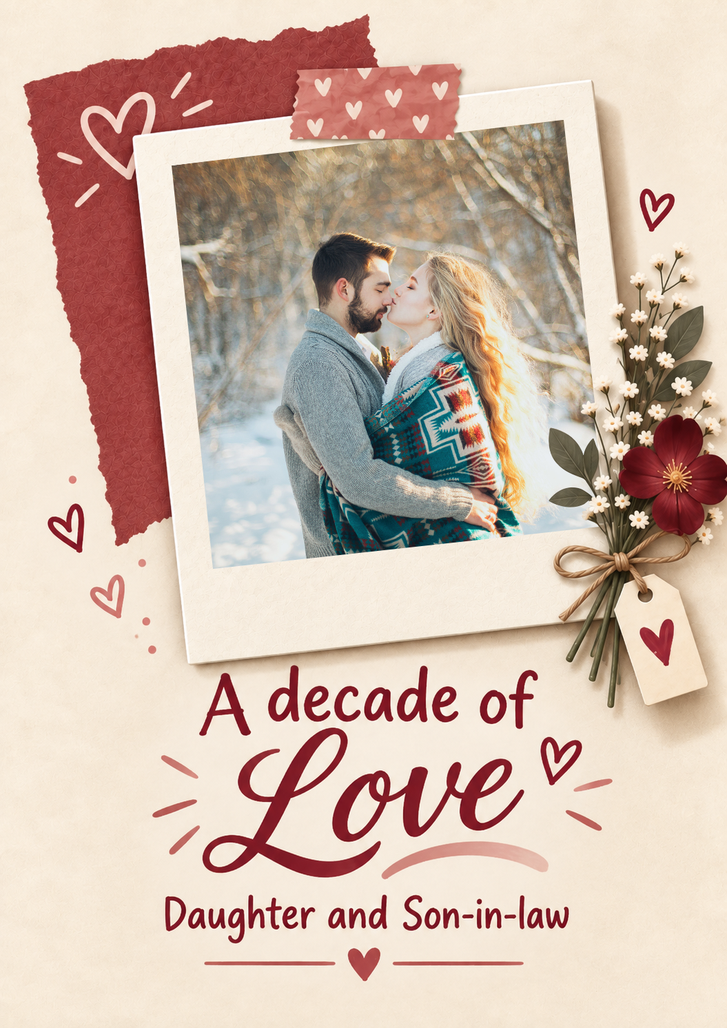 Decade of Love Scrapbook Photo Upload 10th Anniversary Card