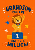 Load image into Gallery viewer, Grandson One in a Million Lion Birthday Card for Him
