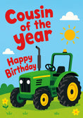 Load image into Gallery viewer, Cousin of the Year Green Tractor Birthday Card
