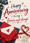 Load image into Gallery viewer, Anniversary - Personalised Card — with punch holes
