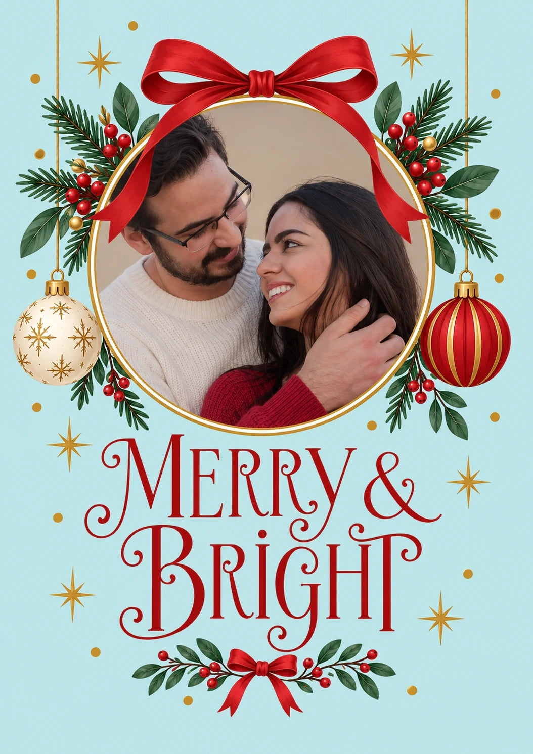 Christmas - Personalised Card — with punch holes