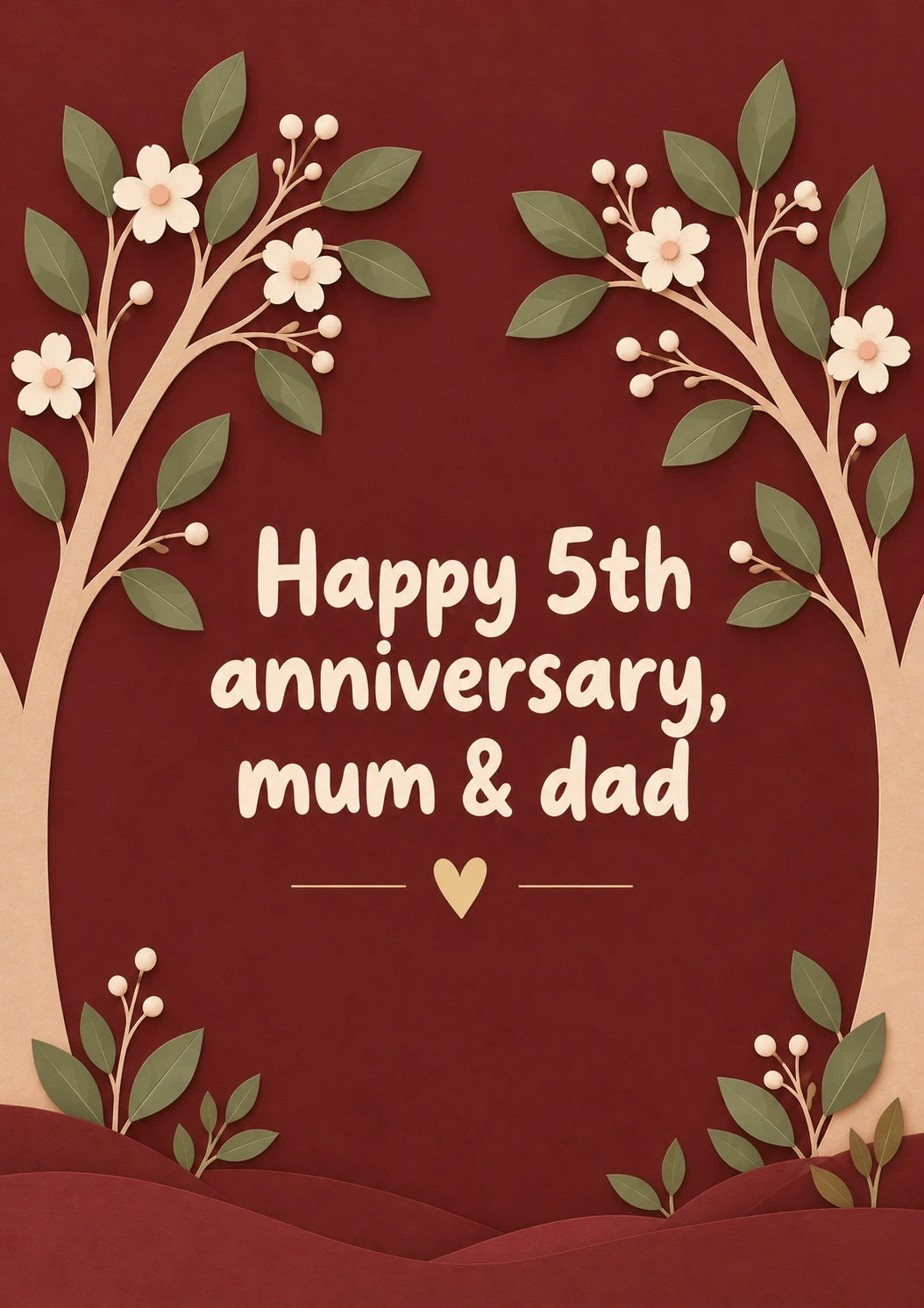 Anniversary - Personalised Card — with punch holes