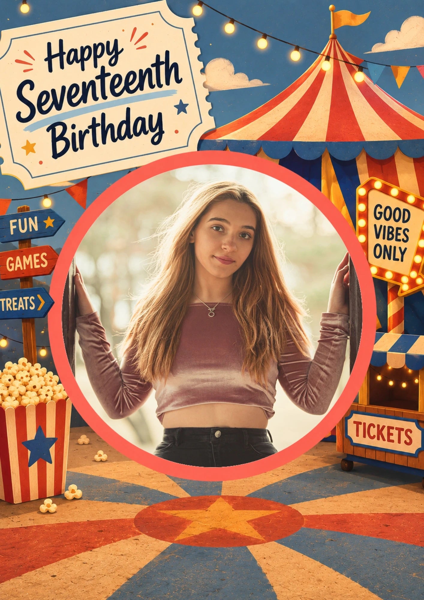 Birthdays - Personalised Card — with punch holes