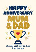 Load image into Gallery viewer, Anniversary - Personalised Card — with punch holes
