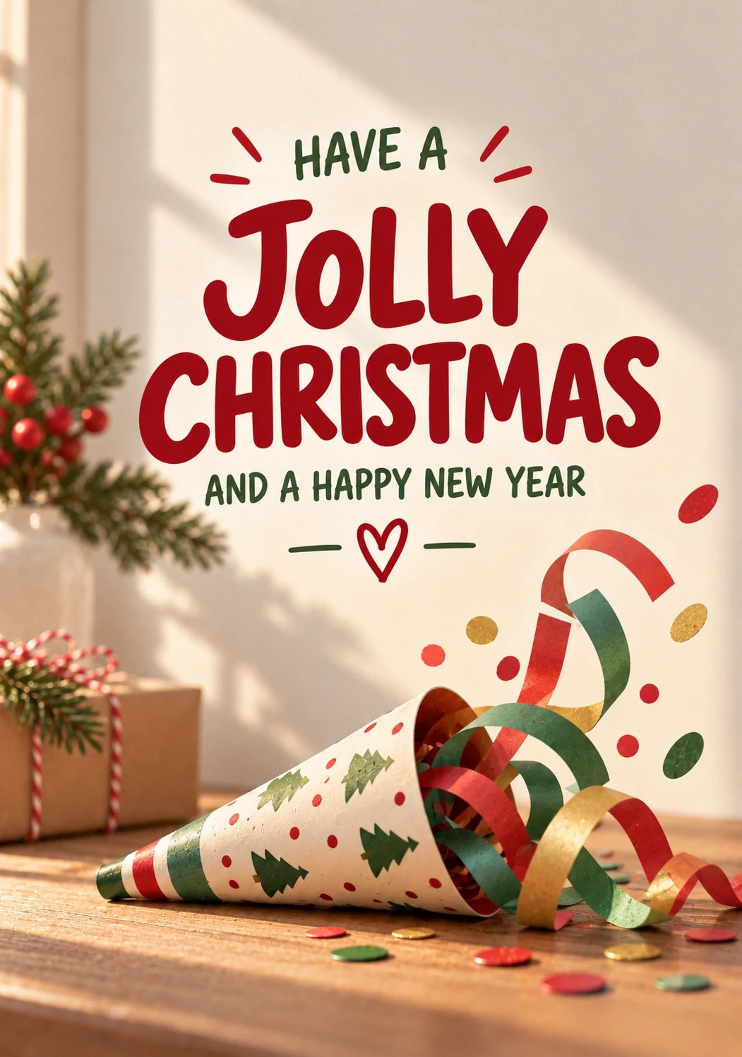Christmas - Personalised Card — with punch holes