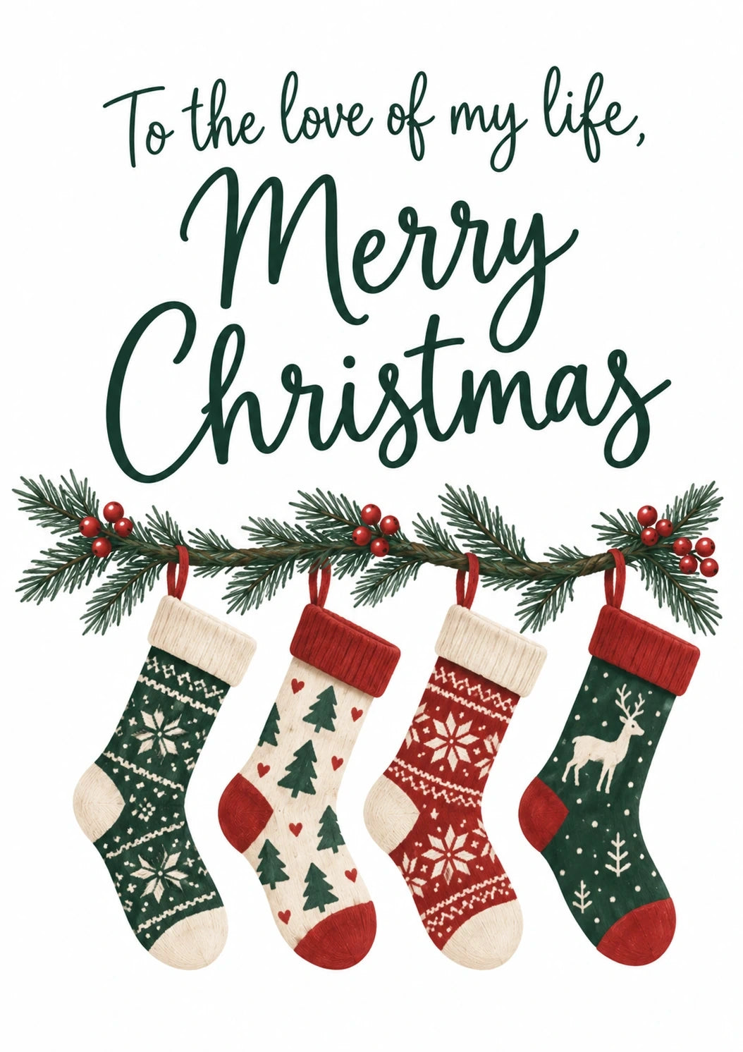Christmas - Personalised Card — with punch holes