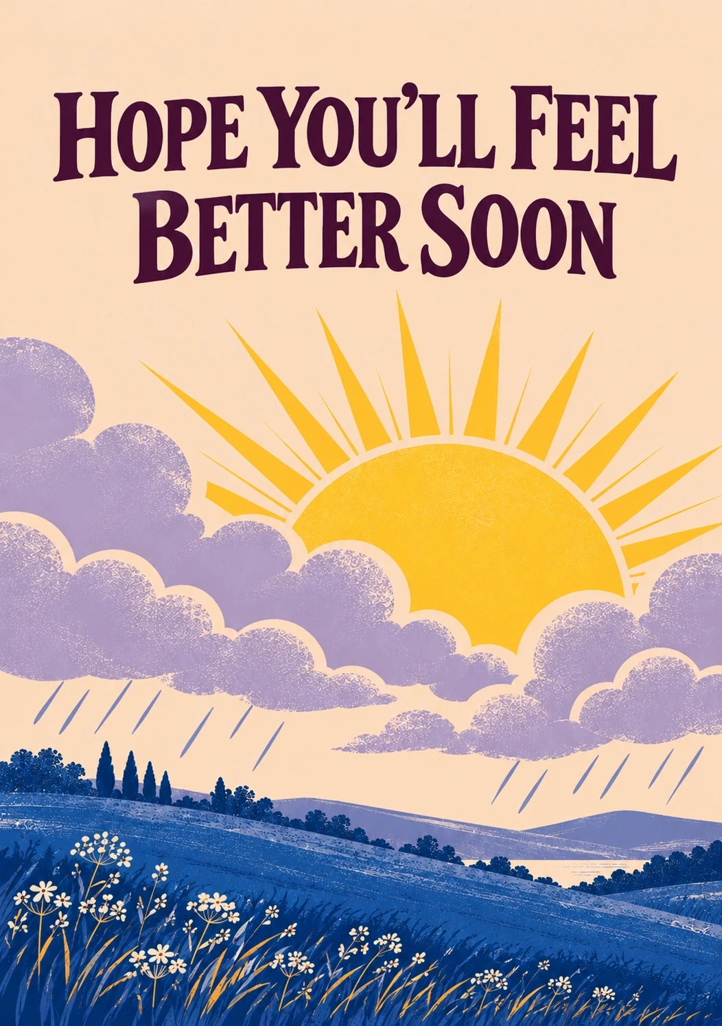 Get well soon! - Personalised Card — with punch holes