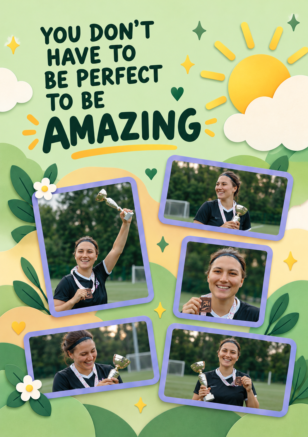 Uplifting You Don't Have to Be Perfect Photo Upload Congratulations Card for Niece