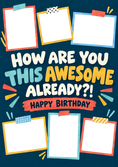 Load image into Gallery viewer, Birthdays - Personalised Card — with punch holes
