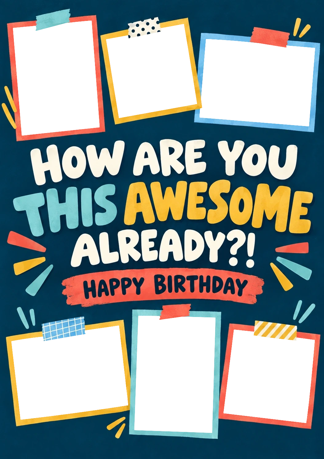 Birthdays - Personalised Card — with punch holes