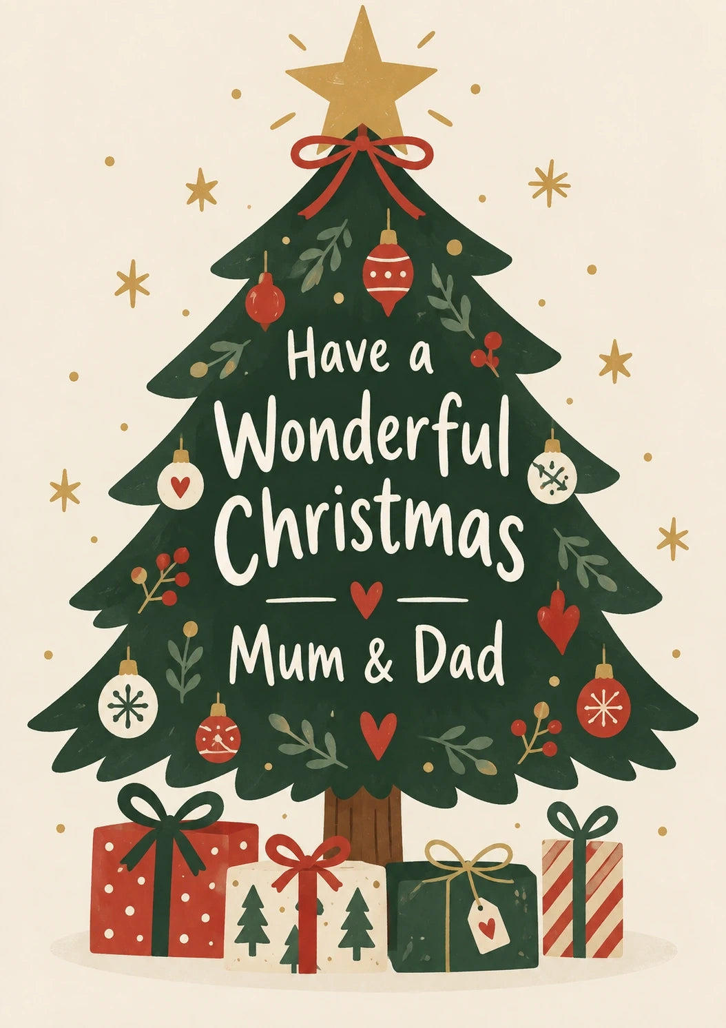 Christmas - Personalised Card — with punch holes