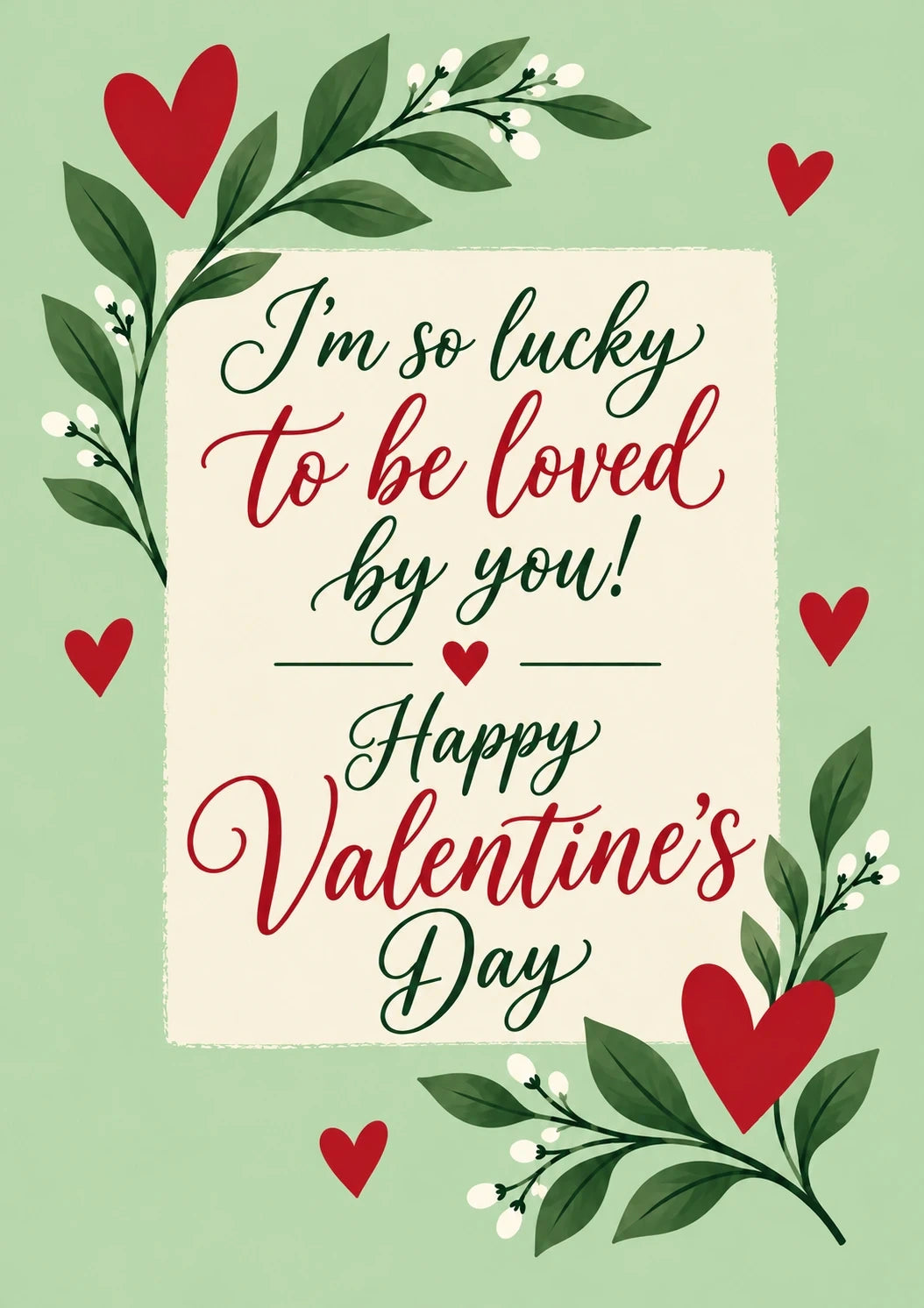Valentine's day - Personalised Card — with punch holes