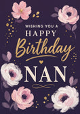 Load image into Gallery viewer, Purple Floral Happy Birthday Nan Card for Her
