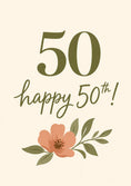 Load image into Gallery viewer, Sage Green Botanical Floral 50th Birthday Card for Her
