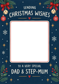 Load image into Gallery viewer, Sending Christmas Wishes Photo Upload Christmas Card for Dad & Step-Mum
