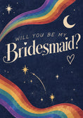 Load image into Gallery viewer, Rainbow Retro Will You Be My Bridesmaid Birthday Card for Her
