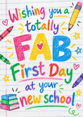 Load image into Gallery viewer, Totally Fab First Day at New School Back to School Card
