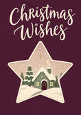 Load image into Gallery viewer, Snowy Cottage Star Scene Christmas Card for Her
