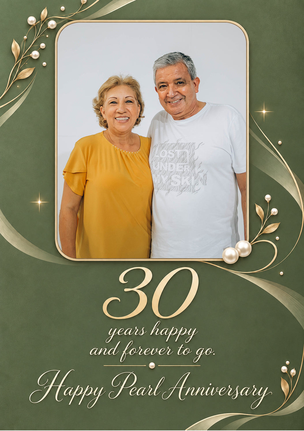 30 Year Pearl Anniversary Photo Upload Card