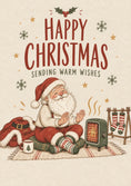 Load image into Gallery viewer, Cosy Santa Warming Up Happy Christmas Card
