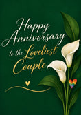 Load image into Gallery viewer, White Calla Lily LGBTQ+ Loveliest Couple Anniversary Card
