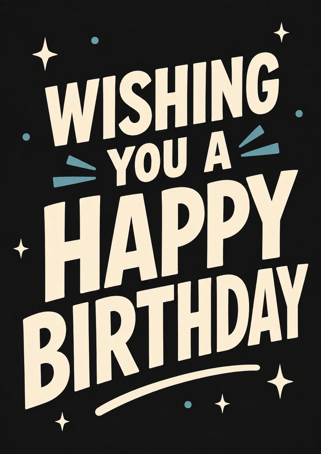 Wishing You a Happy Birthday Retro Bold Text Card