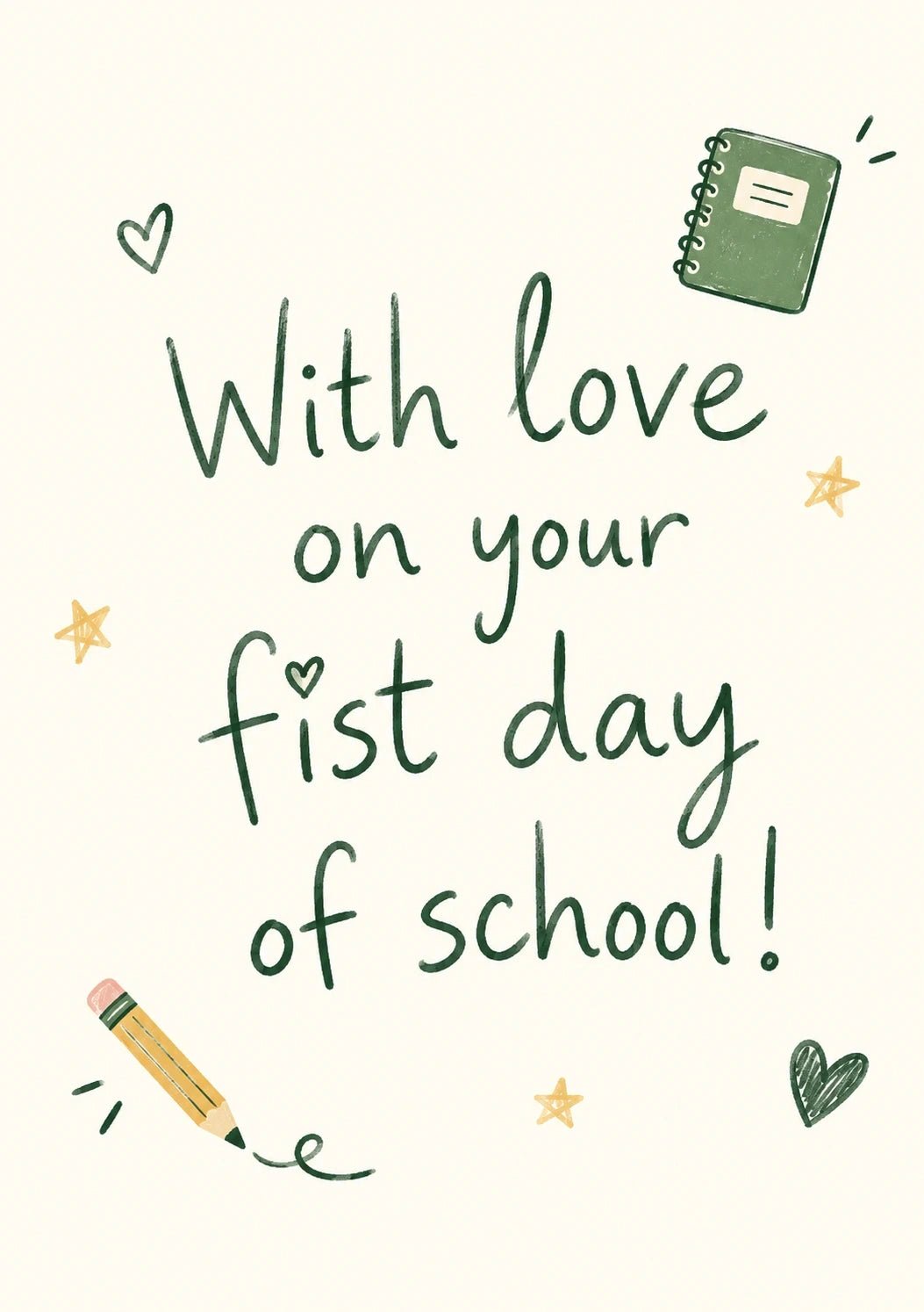 Back to school - Personalised Card — with punch holes