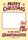 Load image into Gallery viewer, Cute Fox Granddaughter Photo Upload Christmas Card for Her
