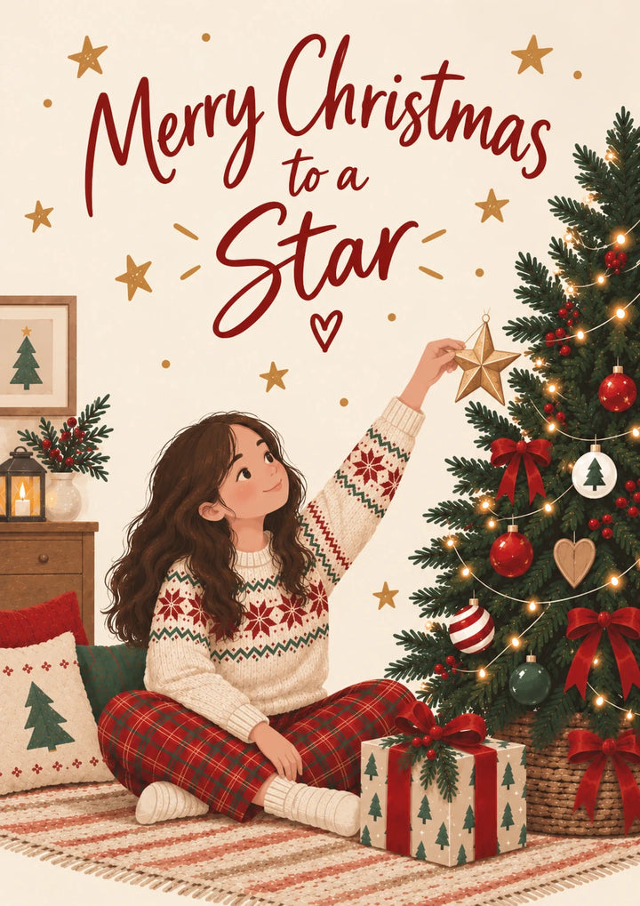 Merry Christmas to a Star Sister In Law Christmas Card for Her