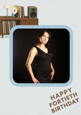 Load image into Gallery viewer, Retro Vinyl Records 40th Photo Upload Birthday Card for Her
