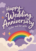 Load image into Gallery viewer, Rainbow Cloud Hearts LGBTQ+ Sister Anniversary Card
