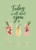 Load image into Gallery viewer, Elegant Champagne Flutes Today Is All About You Birthday Card for Her
