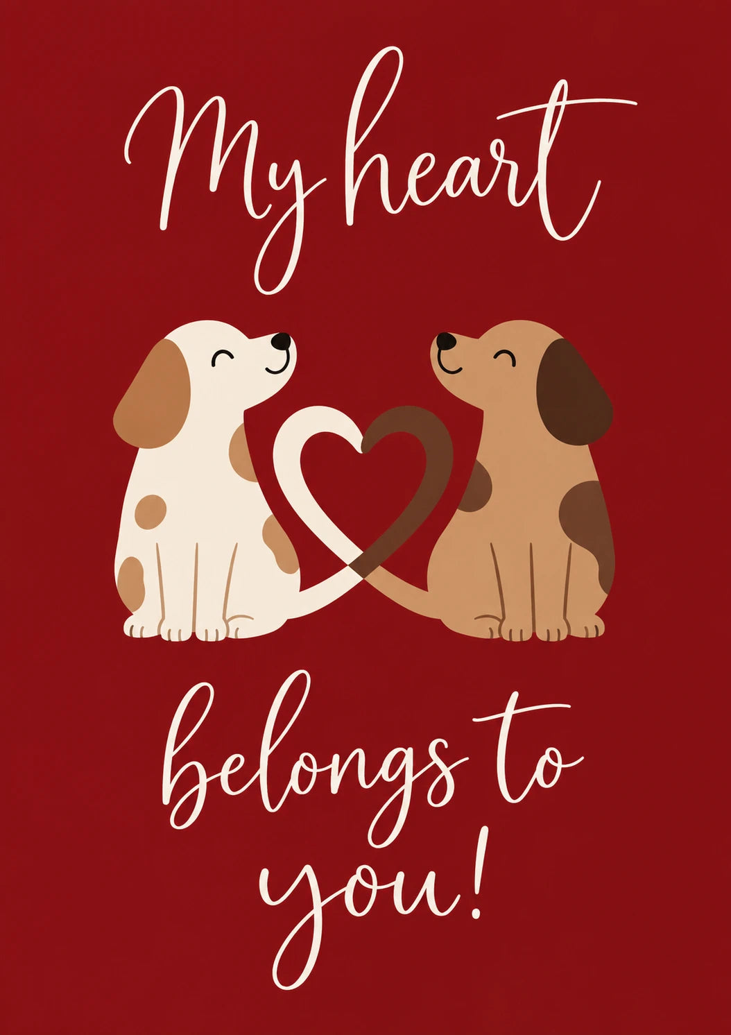 Cute Puppy Tail Heart valentine's day Card for Boyfriend
