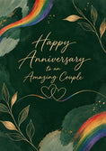 Load image into Gallery viewer, Rainbow Gold Botanical LGBTQ+ Anniversary Card
